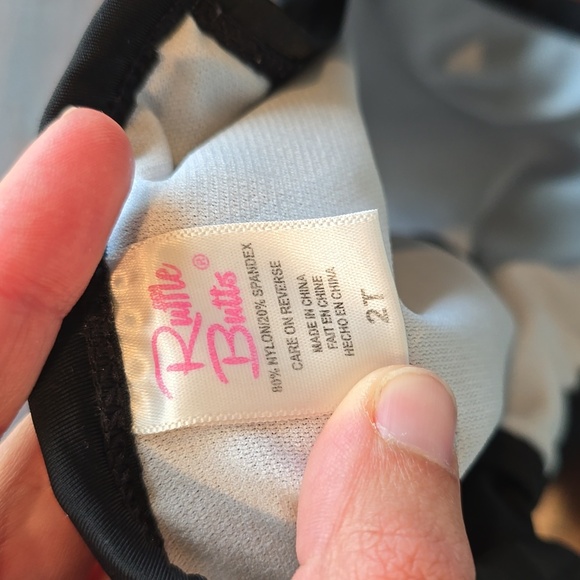 Ruffle Butts Black Ruffled Swim Top - Picture 2 of 2